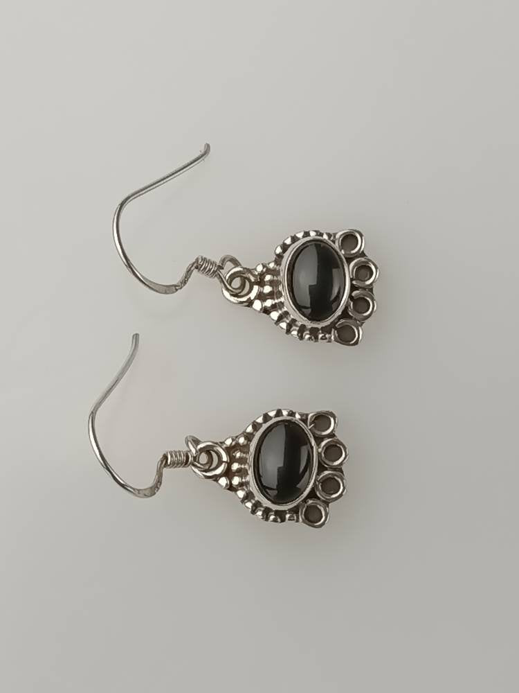 Black Onyx Earrings, black earrings, Boho black onyx earrings, black onyx silver earrings, bohemian silver earrings, minimalist, Australia, Zorbajewellers