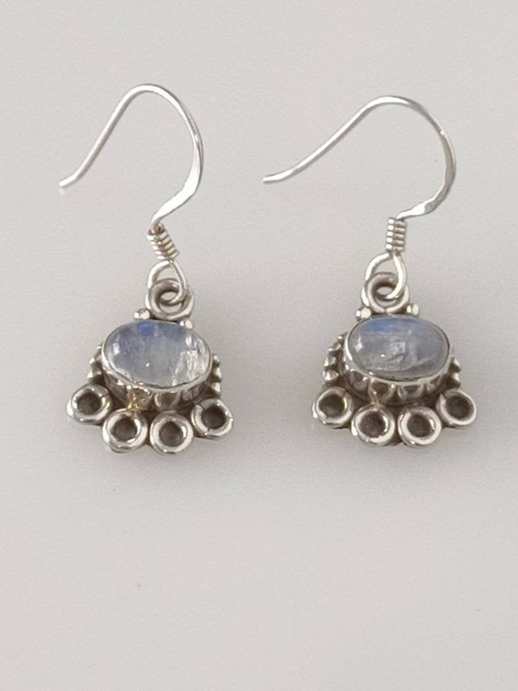 Oxidized boho moonstone earrings in silver, oval moonstone earrings in oxidized silver, Cancer Zodiac, June birthstone, opaque, Australia, Zorbajewellers