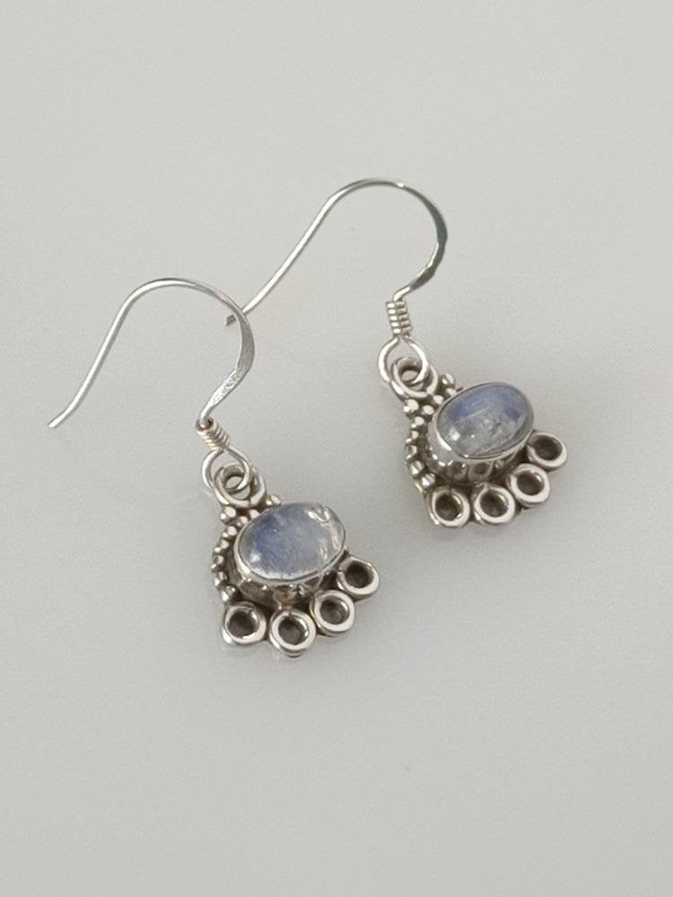 Oxidized boho moonstone earrings in silver, oval moonstone earrings in oxidized silver, Cancer Zodiac, June birthstone, opaque, Australia, Zorbajewellers
