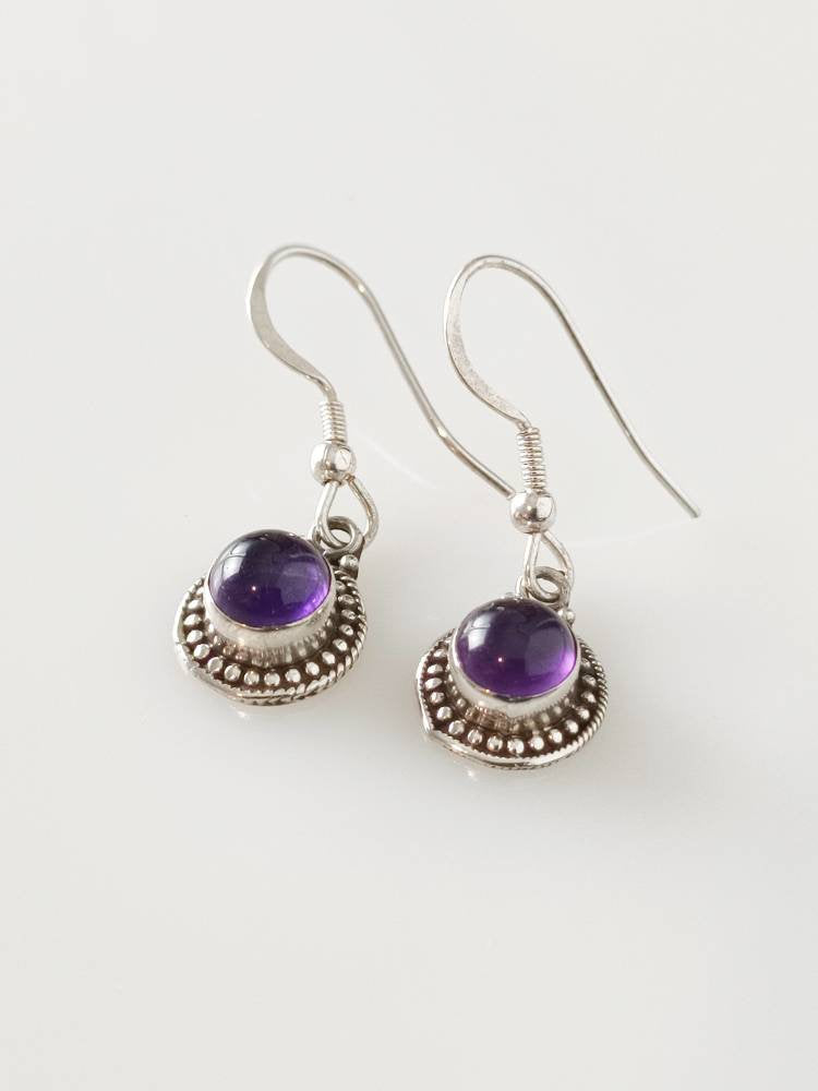Oxidised Amethyst earrings, amethyst earrings, Purple earrings, amethyst earrings silver, oxidized silver earrings, boho earrings, Australia, Zorbajewellers