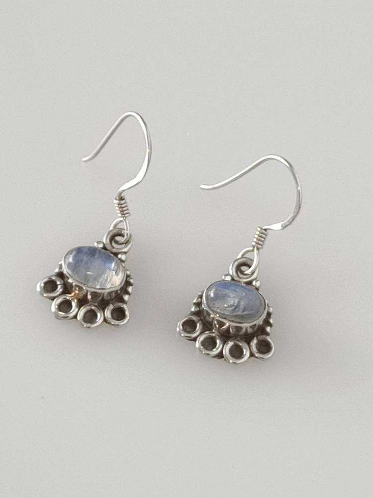 Oxidized boho moonstone earrings in silver, oval moonstone earrings in oxidized silver, Cancer Zodiac, June birthstone, opaque, Australia, Zorbajewellers