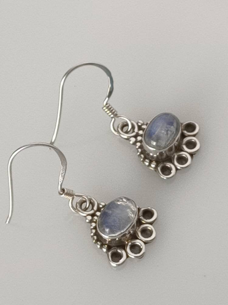 Oxidized boho moonstone earrings in silver, oval moonstone earrings in oxidized silver, Cancer Zodiac, June birthstone, opaque, Australia, Zorbajewellers