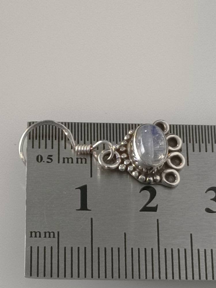 Oxidized boho moonstone earrings in silver, oval moonstone earrings in oxidized silver, Cancer Zodiac, June birthstone, opaque, Australia, Zorbajewellers
