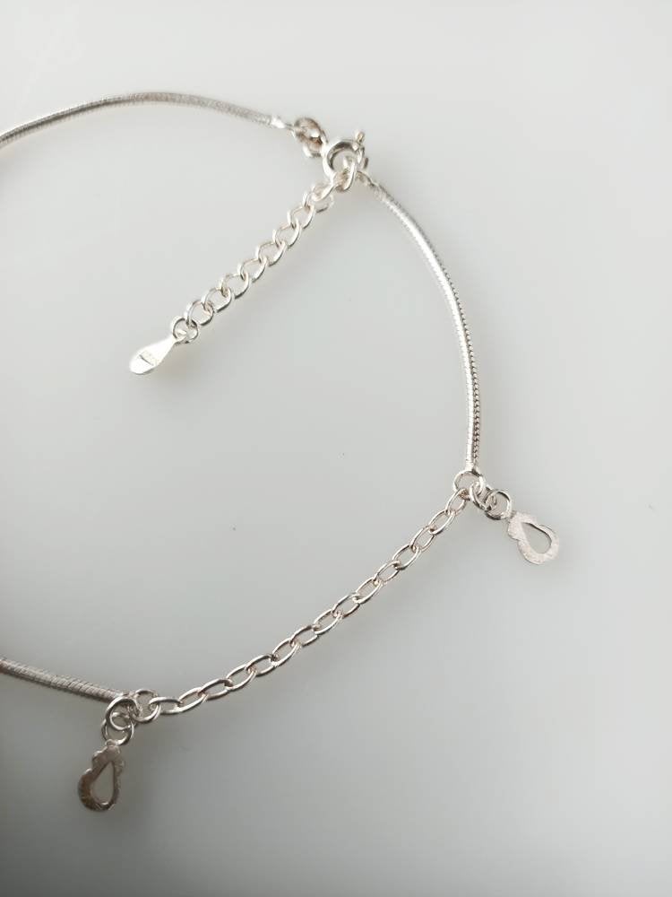 silver charm bracelet, silver charm anklet, minimalist bracelet, minimalist anklet, dainty silver bracelet, dainty silver anklet, Australia, Zorbajewellers