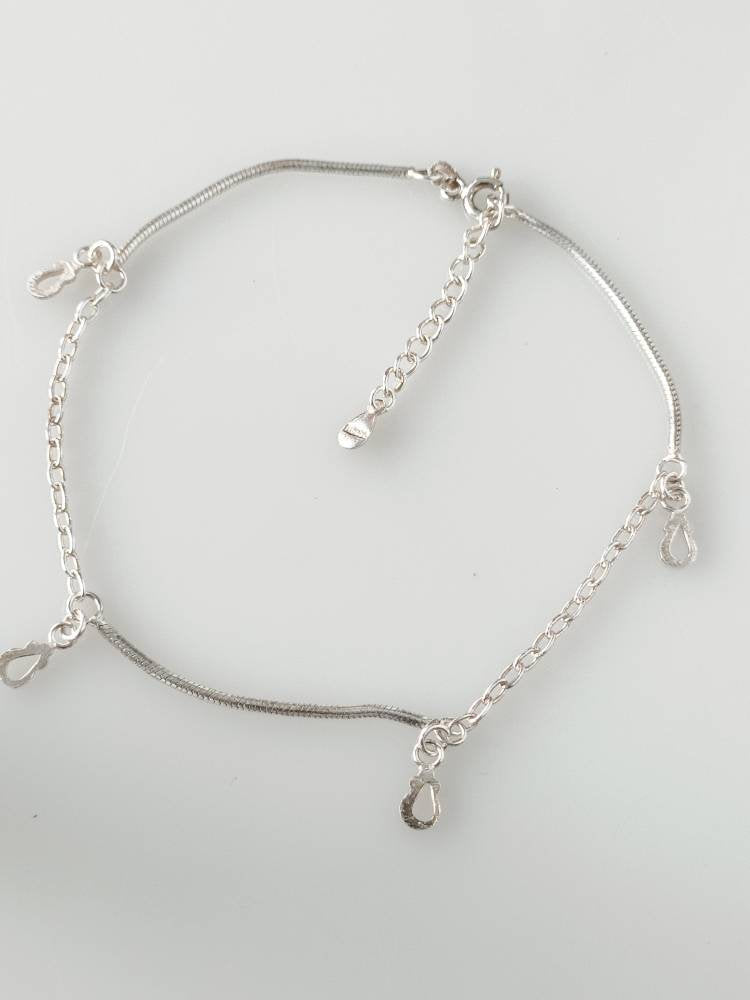 silver charm bracelet, silver charm anklet, minimalist bracelet, minimalist anklet, dainty silver bracelet, dainty silver anklet, Australia, Zorbajewellers