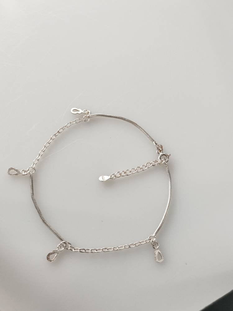 silver charm bracelet, silver charm anklet, minimalist bracelet, minimalist anklet, dainty silver bracelet, dainty silver anklet, Australia, Zorbajewellers