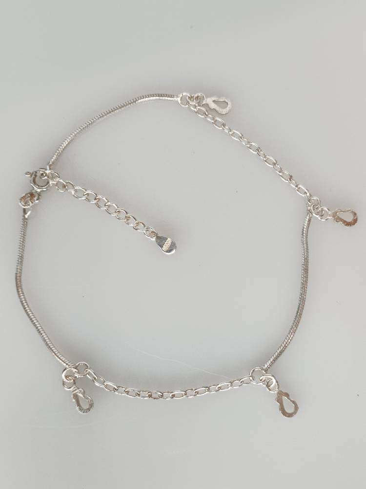 silver charm bracelet, silver charm anklet, minimalist bracelet, minimalist anklet, dainty silver bracelet, dainty silver anklet, Australia, Zorbajewellers