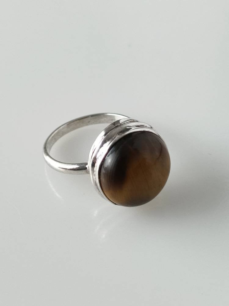 tiger eye ring, tigers eye ring, tiger eye silver ring, yellow stone ring, simple tiger eye ring, minimalist tiger eye ring, ring, Australia, Zorbajewellers