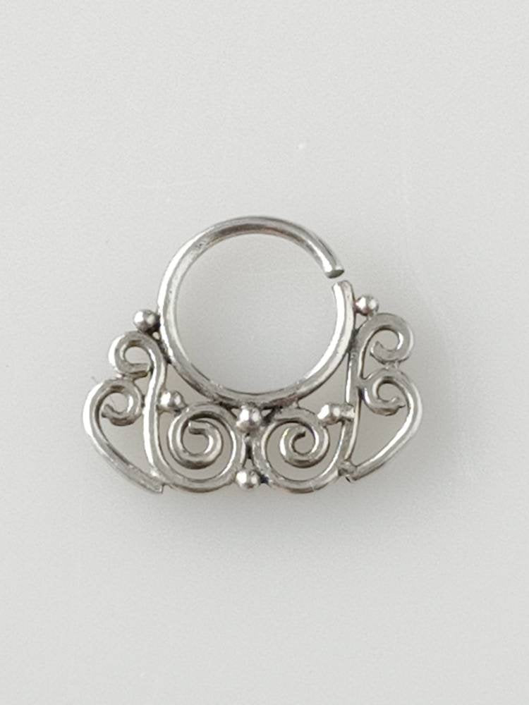 Silver septum ring, septum ring, silver nose ring, silver piercing, septum piercing, tribal septum ring, septum piercing, boho, Australia, Zorbajewellers