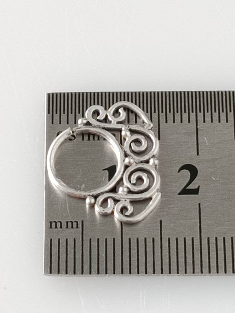 Silver septum ring, septum ring, silver nose ring, silver piercing, septum piercing, tribal septum ring, septum piercing, boho, Australia, Zorbajewellers