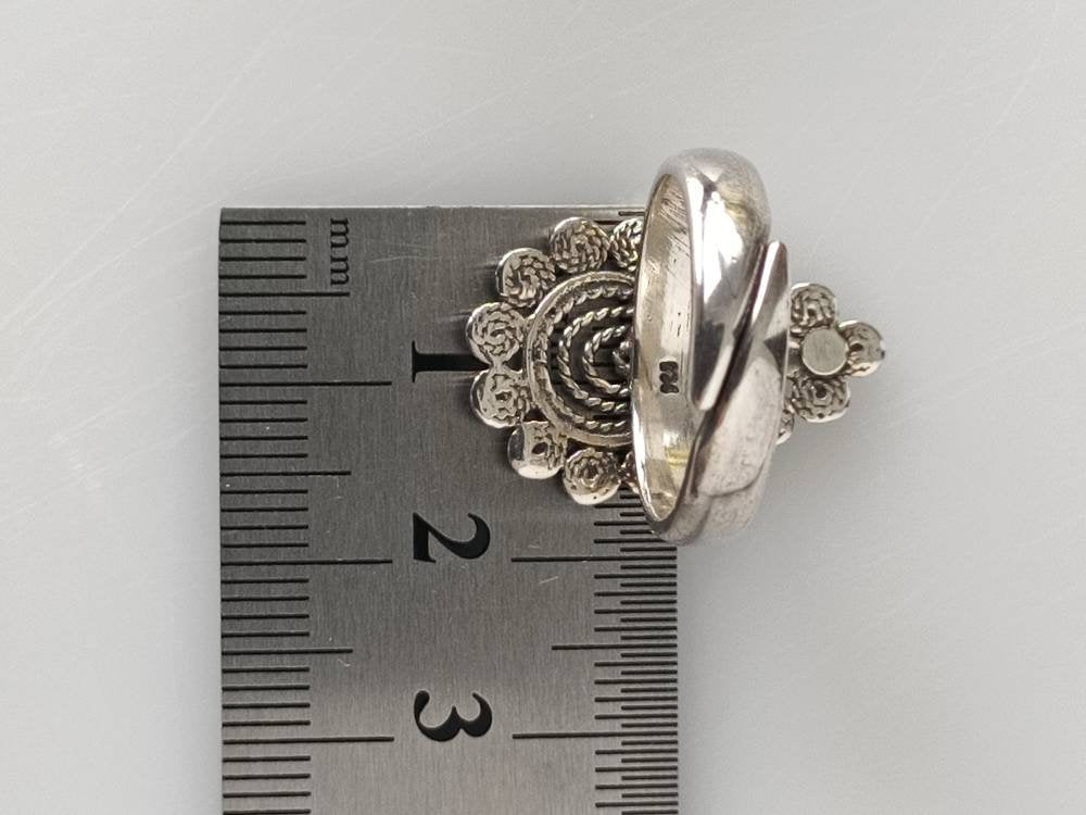oxidized silver ring, vintage silver ring, drop shaped ring, antique style silver ring, drop shaped silver ring, bohemian ring, Australia, Zorbajewellers