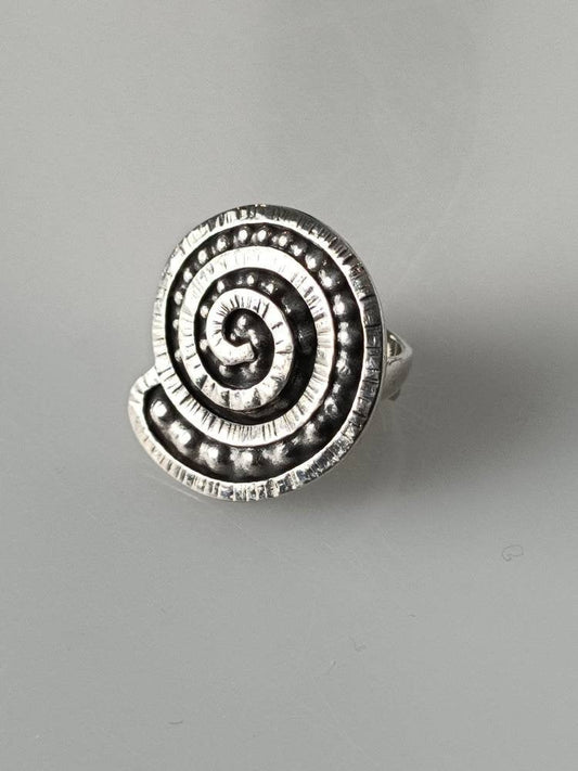 Oxidized silver ring, vintage style silver ring, boho silver ring, oxidized silver ring, bohemian silver ring, swirl pattern, Australia, Zorbajewellers