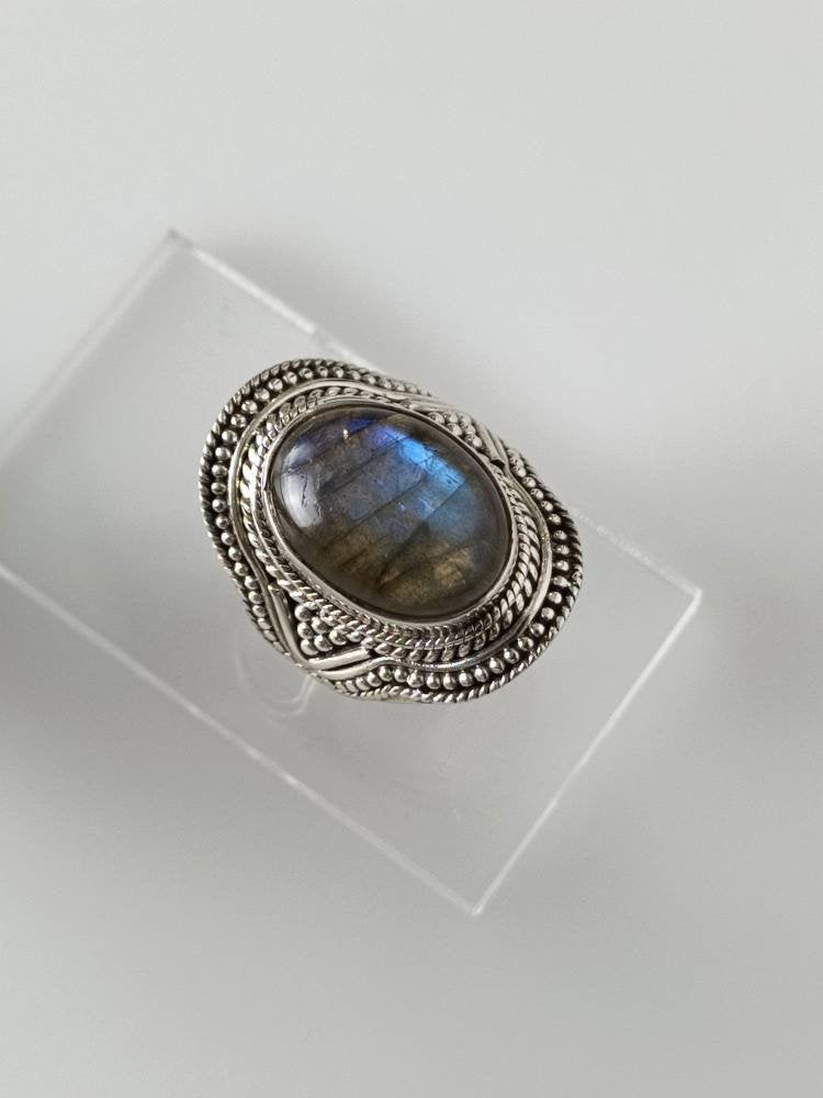 Bohemian labradorite ring, labradorite silver ring, big labradorite ring, oxidized labradorite ring, oxidized silver ring, boho, Australia, Zorbajewellers