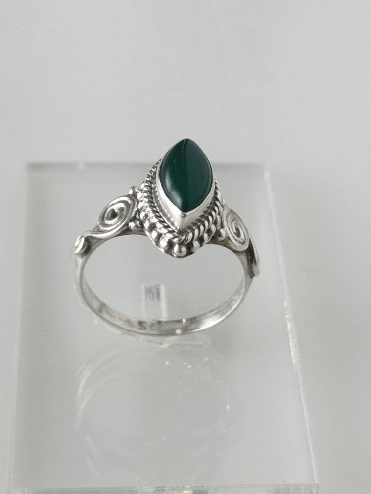 Green emerald ring, emerald ring, silver emerald ring, green gemstone ring, emerald silver ring, stackable emerald ring, boho, Australia, Zorbajewellers