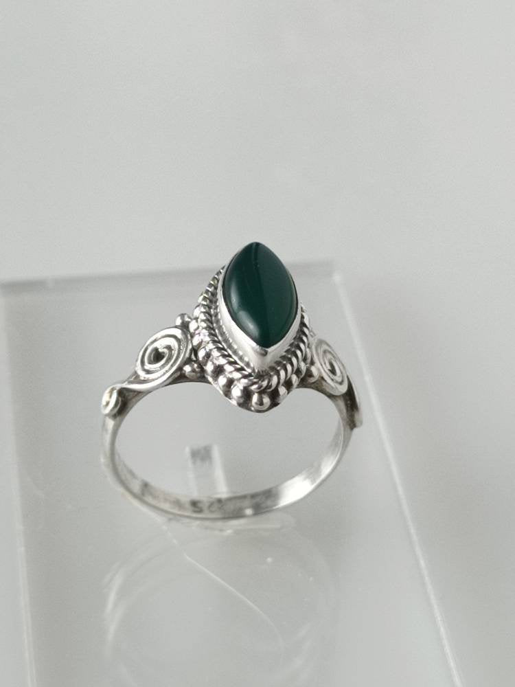 Green emerald ring, emerald ring, silver emerald ring, green gemstone ring, emerald silver ring, stackable emerald ring, boho, Australia, Zorbajewellers