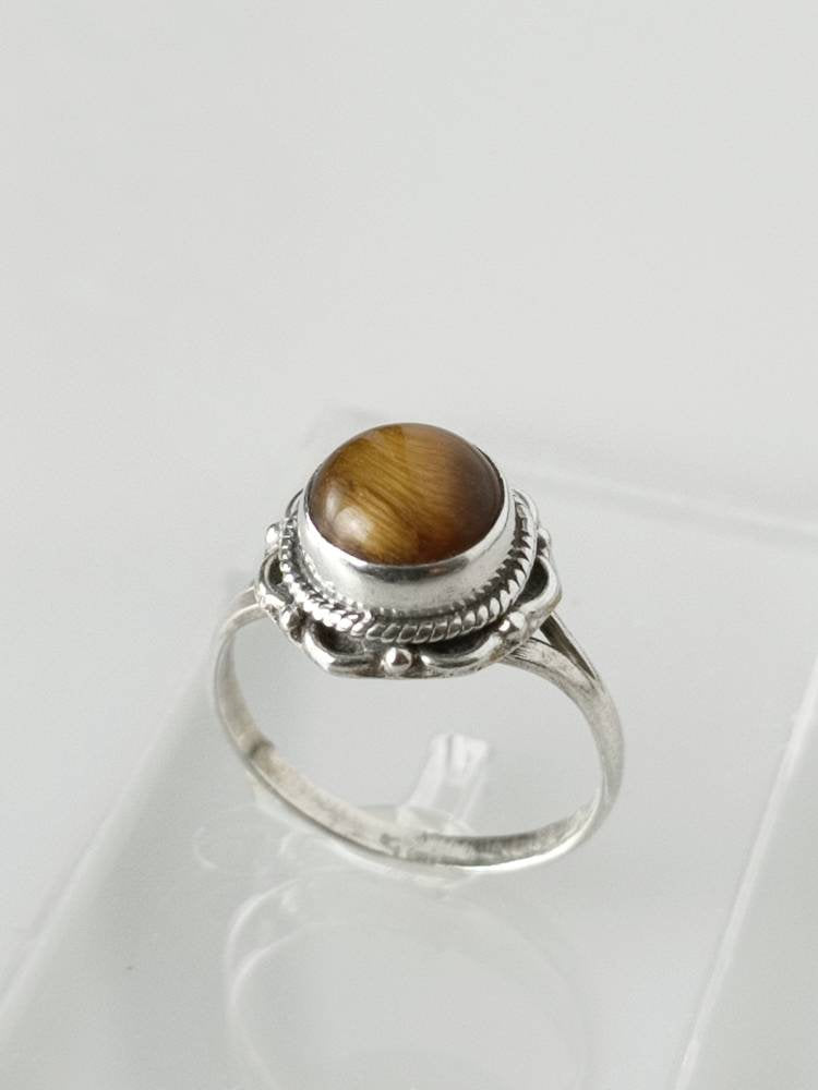 Tiger eye ring, tiger's eye ring, tiger eye silver ring, tiger eye stackable ring, brown black gemstone ring, silver gemstone ring Australia, Zorbajewellers