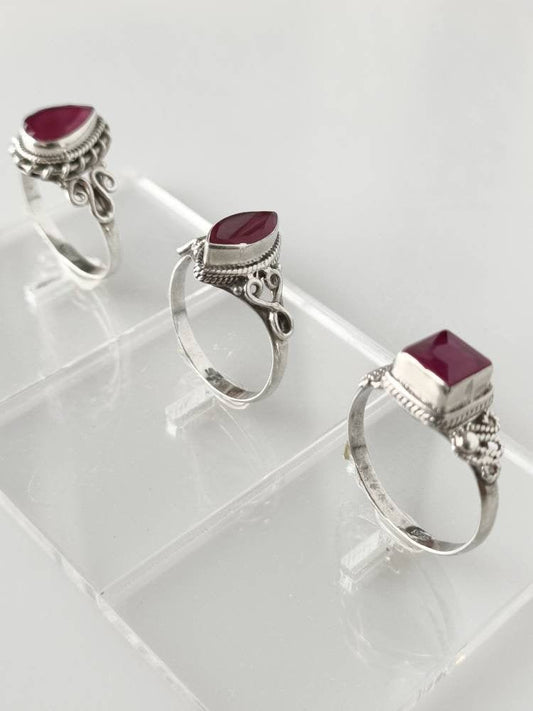 Ruby ring, silver ruby ring, stackable ruby rings, red gemstone ring, red ruby ring, Minimalist ruby ring, dainty ruby ring, boho, Australia, Zorbajewellers