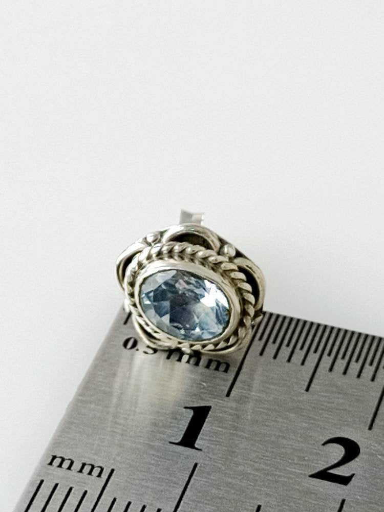 Topaz studs, blue topaz studs, silver topaz studs, topaz stud earrings, silver topaz stud earrings, topaz earrings, boho studs, Australia, Zorbajewellers
