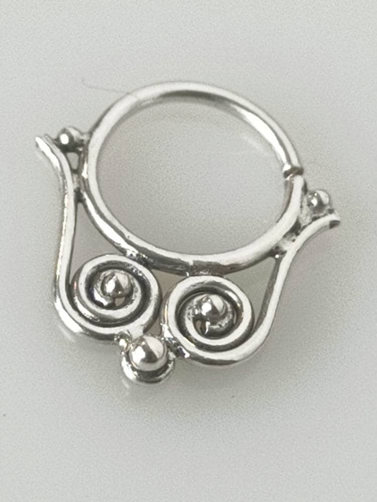 Silver septum ring, septum ring, silver nose ring, silver septum piercing, tribal septum ring, septum piercing, boho, Australia, Zorbajewellers