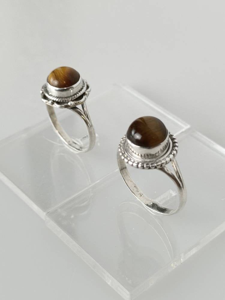 Tiger eye ring, tiger's eye ring, tiger eye silver ring, tiger eye stackable ring, brown black gemstone ring, silver gemstone ring Australia, Zorbajewellers