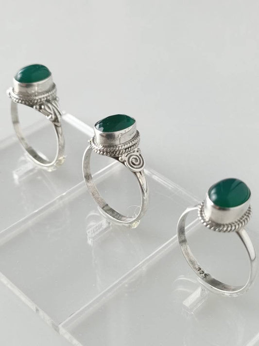 Green emerald ring, emerald ring, silver emerald ring, green gemstone ring, emerald silver ring, stackable emerald ring, boho, Australia, Zorbajewellers