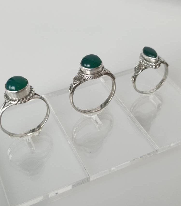 Green emerald ring, emerald ring, silver emerald ring, green gemstone ring, emerald silver ring, stackable emerald ring, boho, Australia, Zorbajewellers