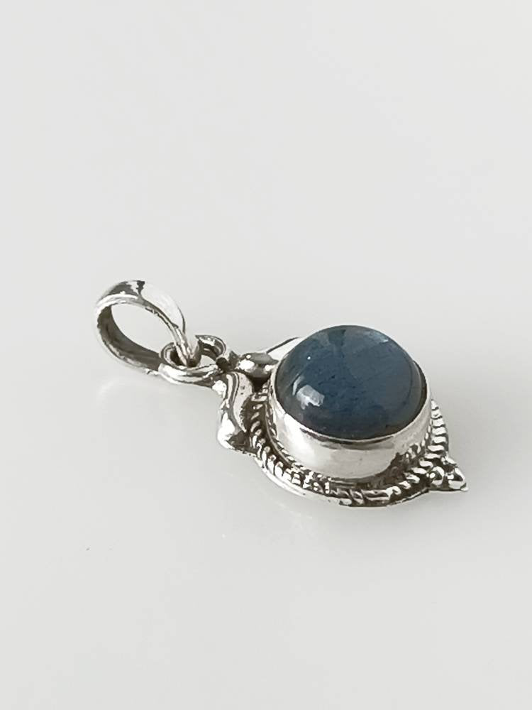 Bohemian style genuine round gray green labradorite gemstone solid 925 sterling silver pendant, Gemini, Cancer Zodiac Boho gift, Australia, Zorbajewellers