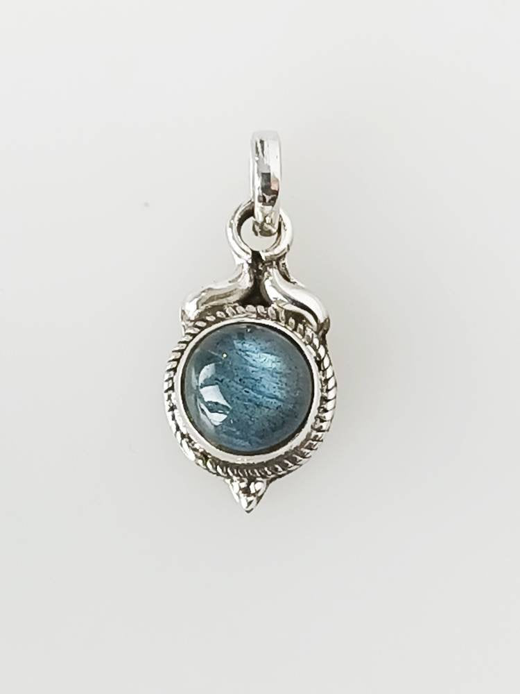 Bohemian style genuine round gray green labradorite gemstone solid 925 sterling silver pendant, Gemini, Cancer Zodiac Boho gift, Australia, Zorbajewellers
