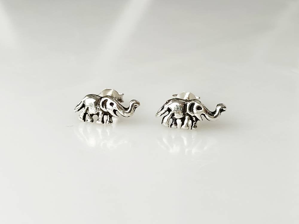 Elephant sterling silver studs, Minimalist Animal Earrings, Nature Zoo Forrest Thailand India Safari Souvenir, Animal Lover Gift, Australia, Zorbajewellers