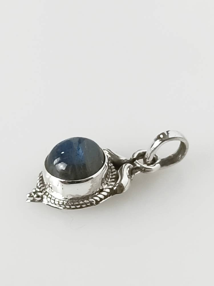 Bohemian style genuine round gray green labradorite gemstone solid 925 sterling silver pendant, Gemini, Cancer Zodiac Boho gift, Australia, Zorbajewellers
