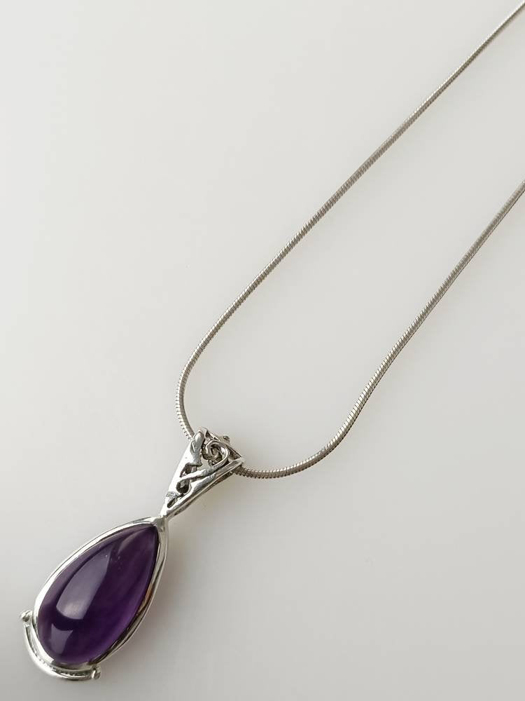 Amethyst silver pendant, Bohemian amethyst pendant, silver amethyst pendant, purple gemstone pendant, Bohemian gemstone pendant, Australia, Zorbajewellers