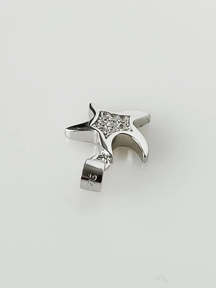 Cubic Zirconia Star Fish RHODIUM Plated SOLID 925 SILVER Pendant, Great Barrier Reef Silver Pendant - Rhodium Plated, Australia, Zorbajewellers