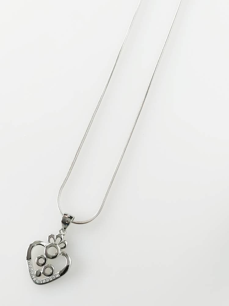 Cubic Zirconia Heart Art RHODIUM Plated SOLID 925 SILVER Pendant, Heart Bubbles 925 Solid Sterling Silver Rhodium Plated Pendant, Australia, Zorbajewellers