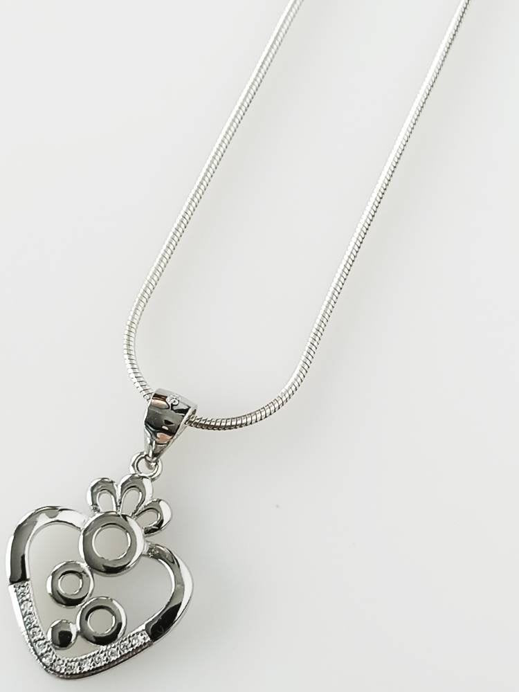 Cubic Zirconia Heart Art RHODIUM Plated SOLID 925 SILVER Pendant, Heart Bubbles 925 Solid Sterling Silver Rhodium Plated Pendant, Australia, Zorbajewellers