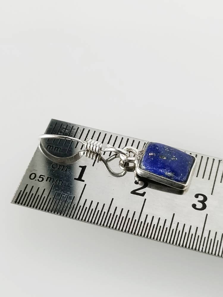 LAPIS LAZULI Gems Solid 925 SILVER Minimalist Earrings, Rectangle Blue Gems, December birthstone, Sagittarius, Capricorn gift, Australia, Zorbajewellers