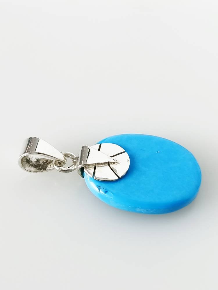 Simple TURQUOISE Gemstone SOLID 925 Sterling SILVER Boho Pendant, Bohemian Pendant, Sagittarius Zodiac December Birthstone Gift, Australia, Zorbajewellers