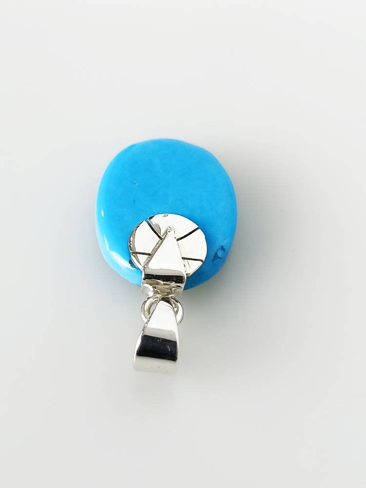 Simple TURQUOISE Gemstone SOLID 925 Sterling SILVER Boho Pendant, Bohemian Pendant, Sagittarius Zodiac December Birthstone Gift, Australia, Zorbajewellers