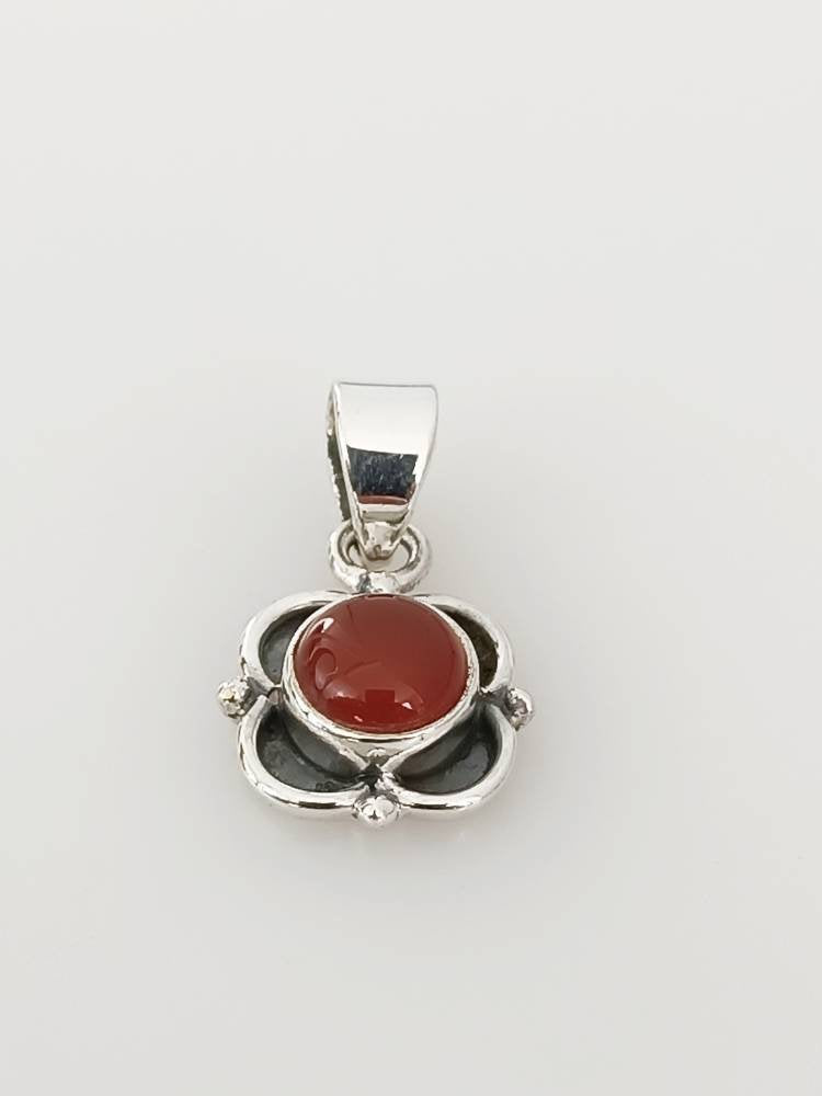 Minimalist Bohemian CARNELIAN SOLID 925 Oxidized SILVER Pendant, Rustic Silver Carnelian Pendant, Virgo Zodiac August Birthstone, Australia, Zorbajewellers