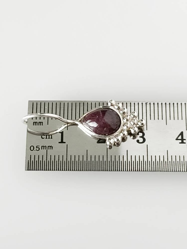 RUBY Gems Solid Sterling Silver Bohemian Teardrop Earrings, Boho Leaf/Pear Shaped Earrings, Cancer Zodiac July birthstone gift, Australia, Zorbajewellers