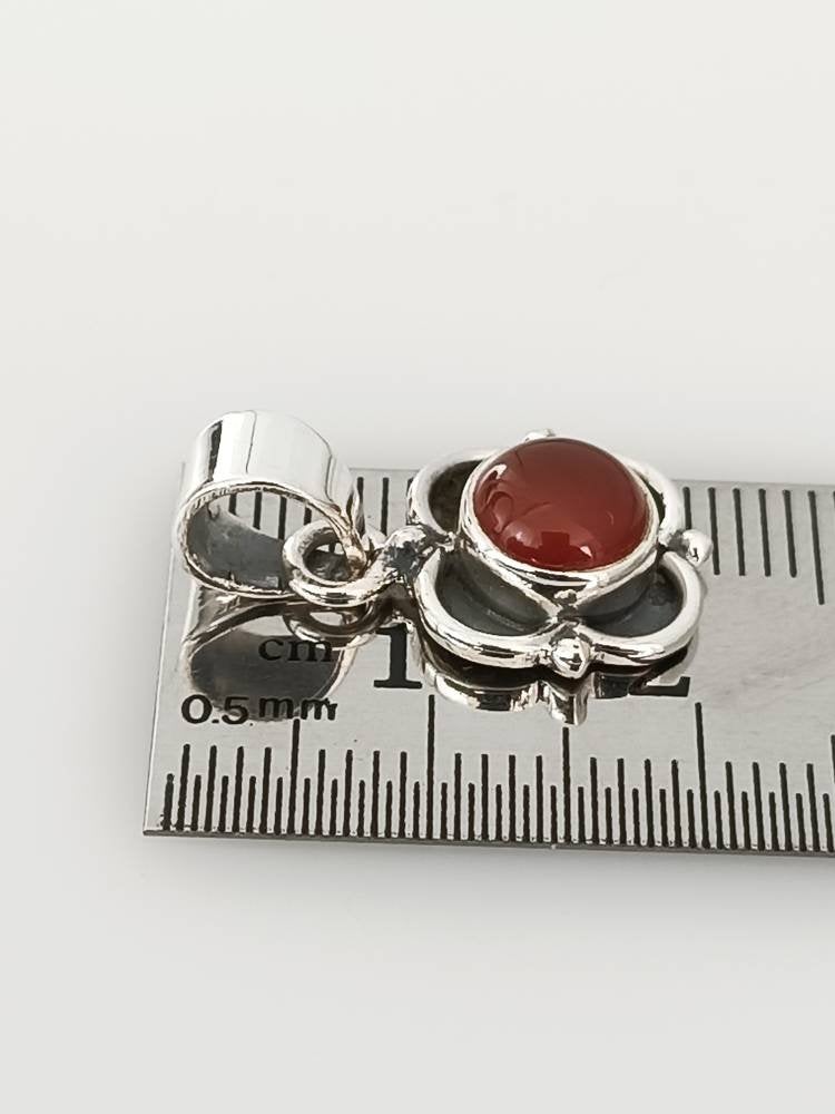 Minimalist Bohemian CARNELIAN SOLID 925 Oxidized SILVER Pendant, Rustic Silver Carnelian Pendant, Virgo Zodiac August Birthstone, Australia, Zorbajewellers