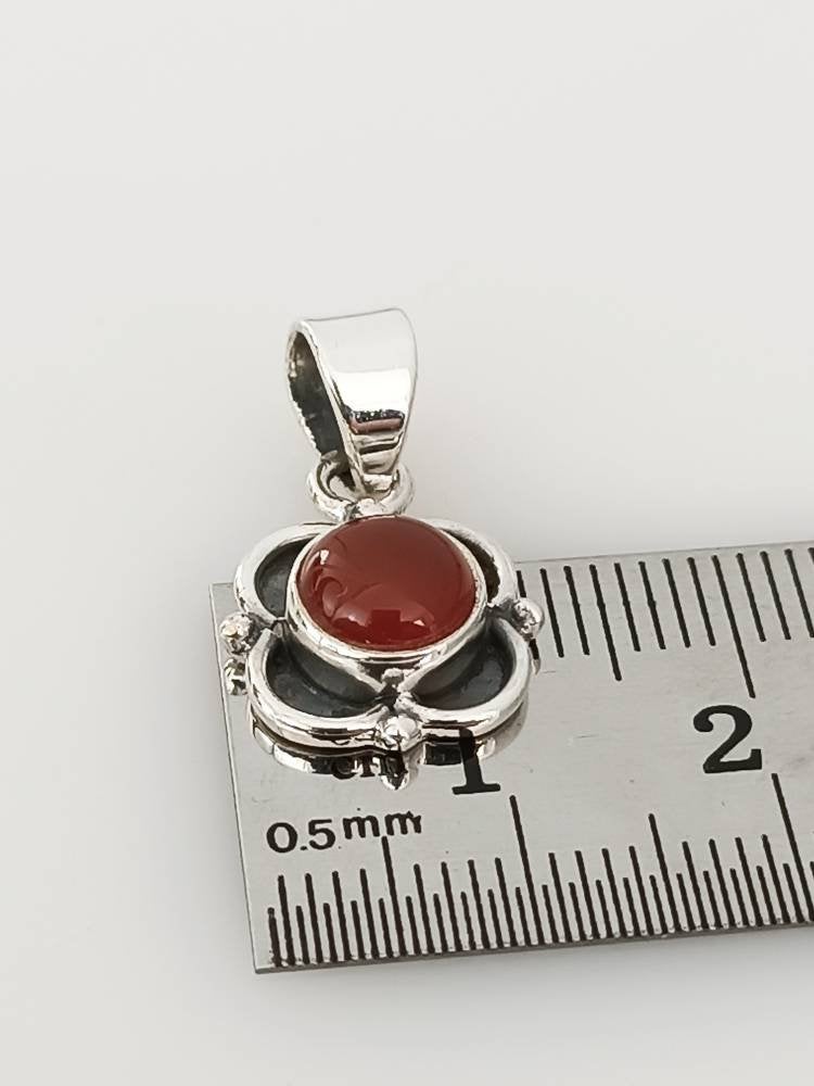 Minimalist Bohemian CARNELIAN SOLID 925 Oxidized SILVER Pendant, Rustic Silver Carnelian Pendant, Virgo Zodiac August Birthstone, Australia, Zorbajewellers
