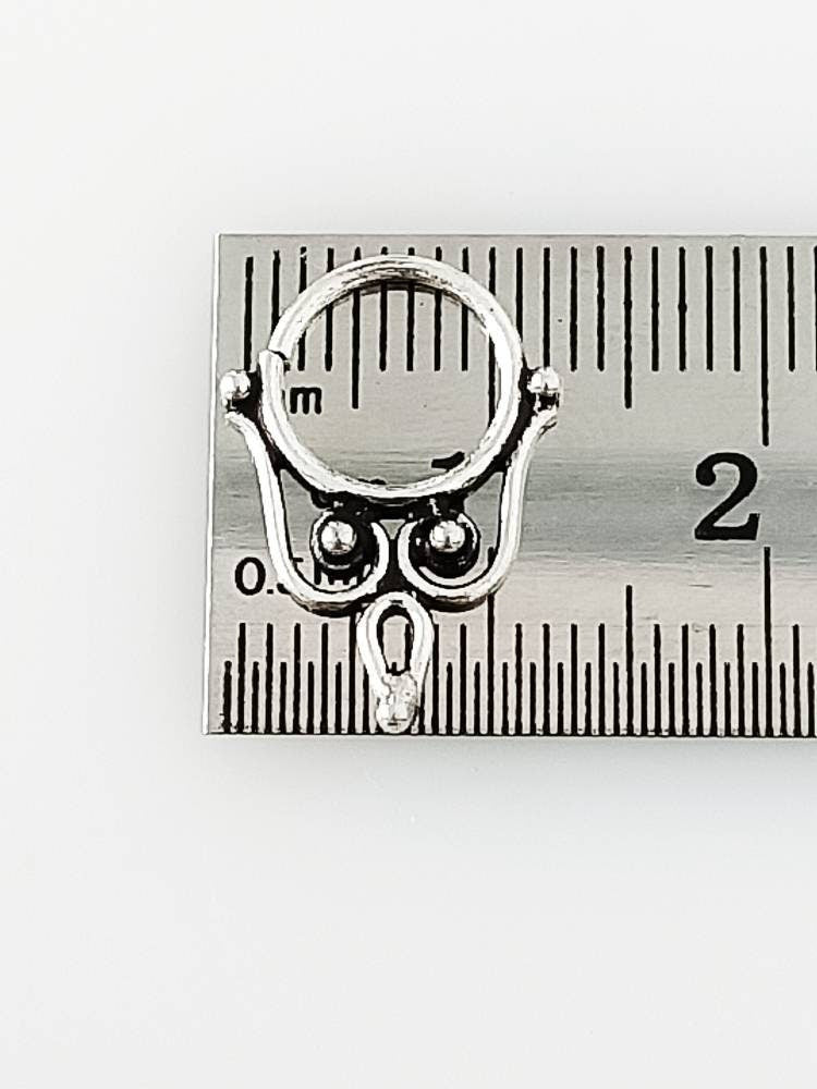SOLID 925 OXIDIZED SILVER Boho Style Septum Ring - 0.8 Mm Girth, Oxidized Silver Nose Piercing Ring, Tribal Septum Piercing Gift, Australia, Zorbajewellers