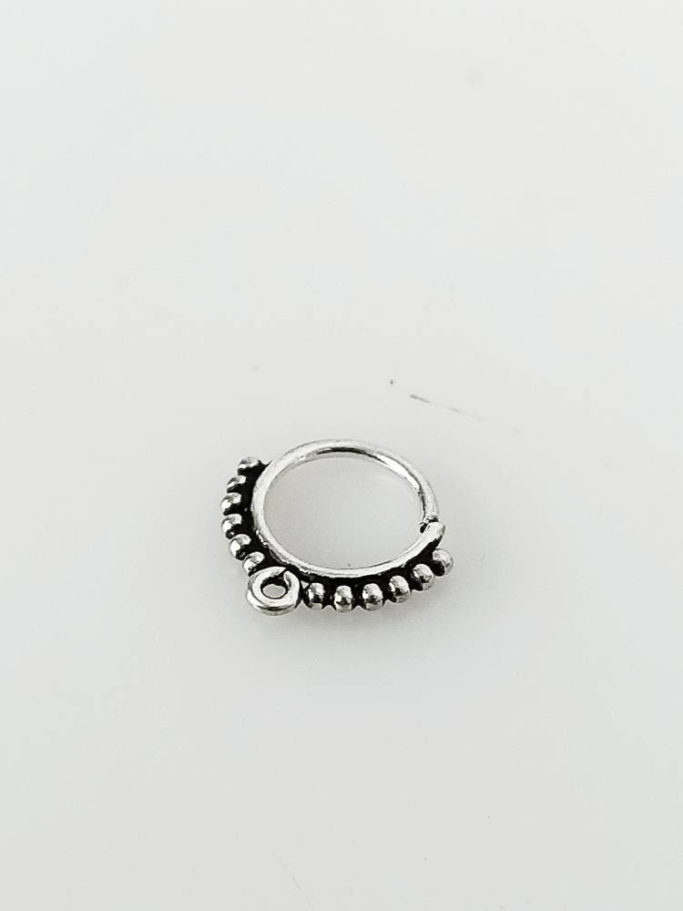 SOLID 925 OXIDIZED Sterling SILVER Boho Style Beads Septum Ring - 0.8 Mm Girth, Oxidized Sterling Silver Nose Piercing Ring Gift, Australia, Zorbajewellers