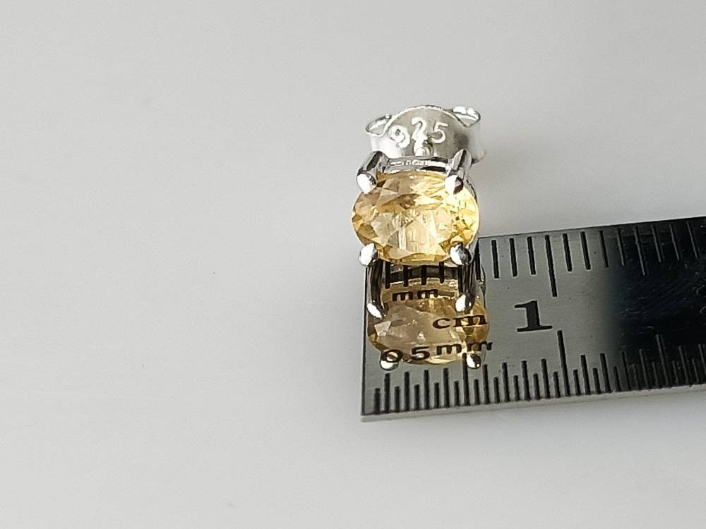 Genuine CITRINE gems SILVER studs, Yellow Citrine gems Solid 925 Sterling Silver Earrings, November Birthstone Cancer Zodiac gift, Australia, Zorbajewellers