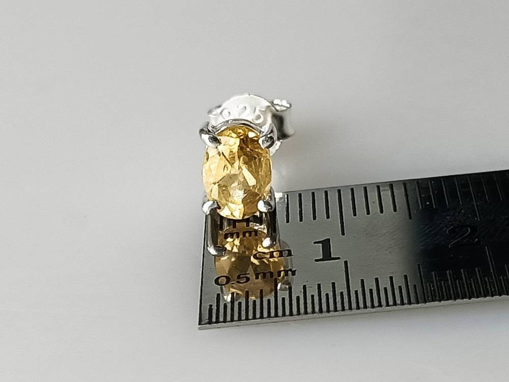 Genuine CITRINE gems SILVER studs, Yellow Citrine gems Solid 925 Sterling Silver Earrings, November Birthstone Cancer Zodiac gift, Australia, Zorbajewellers