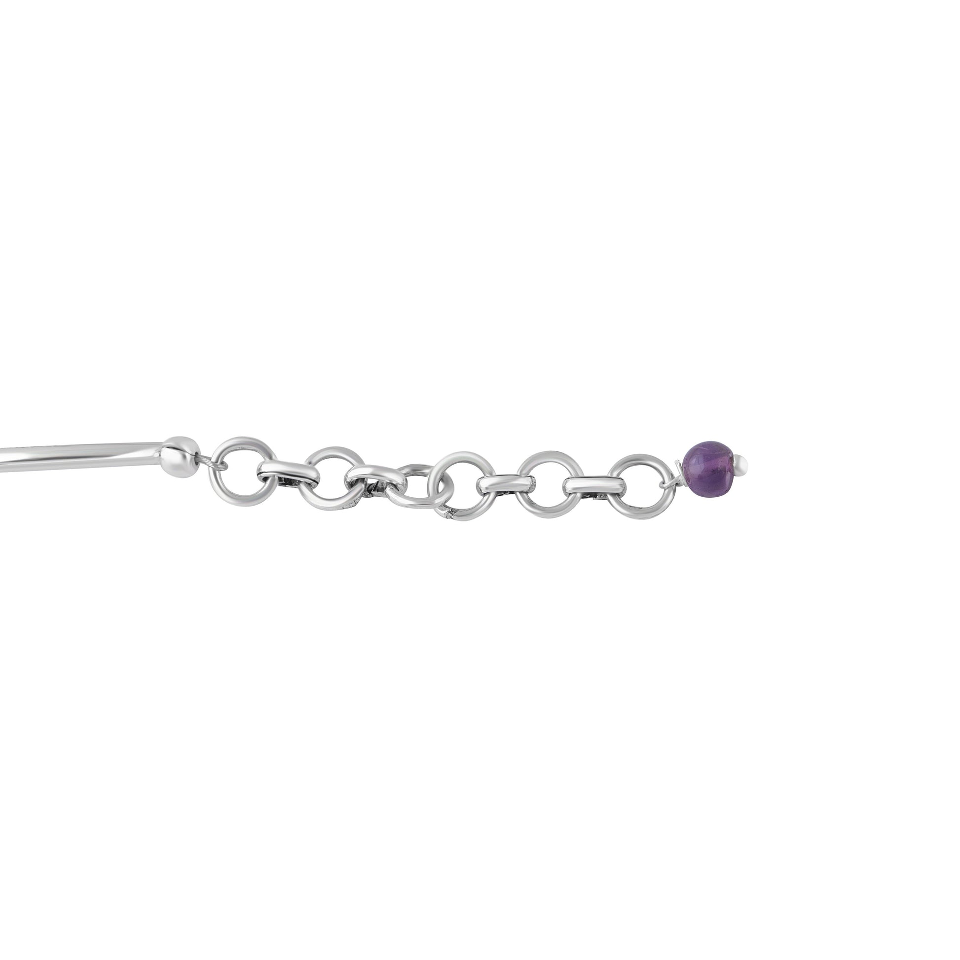 SOLID 925 SILVER tubes Amethyst Gemstones bracelet anklet 7.7", Purple Amethyst Gems 925 Sterling Silver Pipes Bracelet Anklet, Australia, Zorbajewellers