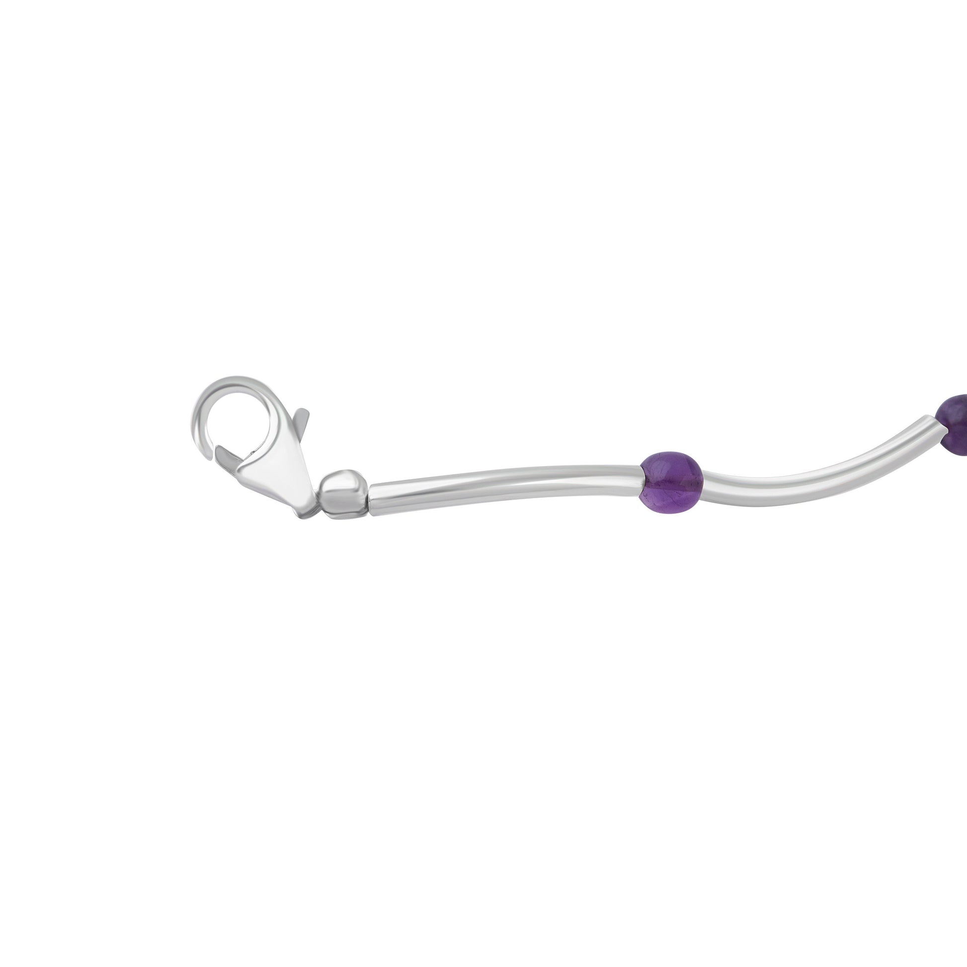 SOLID 925 SILVER tubes Amethyst Gemstones bracelet anklet 7.7", Purple Amethyst Gems 925 Sterling Silver Pipes Bracelet Anklet, Australia, Zorbajewellers