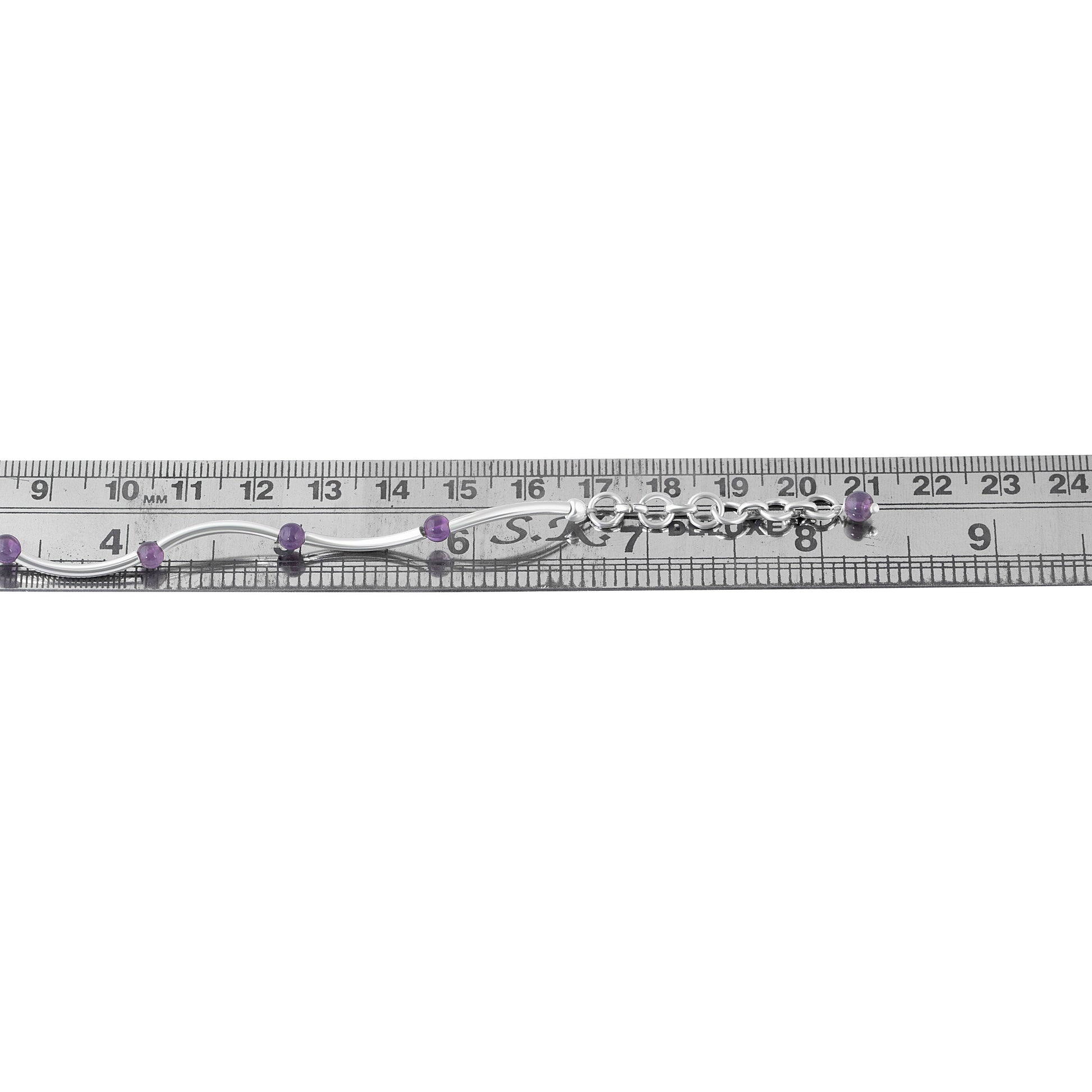 SOLID 925 SILVER tubes Amethyst Gemstones bracelet anklet 7.7", Purple Amethyst Gems 925 Sterling Silver Pipes Bracelet Anklet, Australia, Zorbajewellers