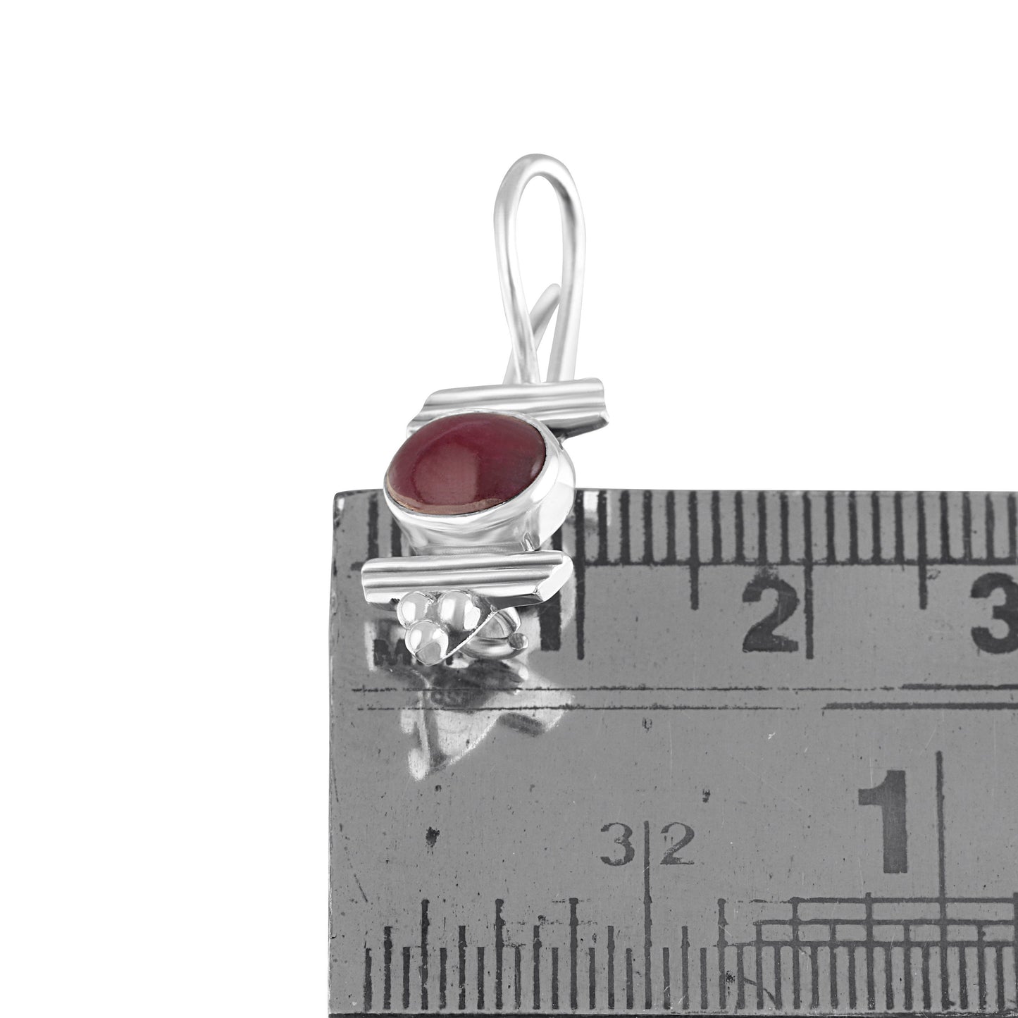 Oval RUBY Gemstones 925 Sterling SILVER Latch Back Earrings, Red Maroon Ruby Sterling Silver Earrings, Cancer Zodiac birthstone, Australia, Zorbajewellers