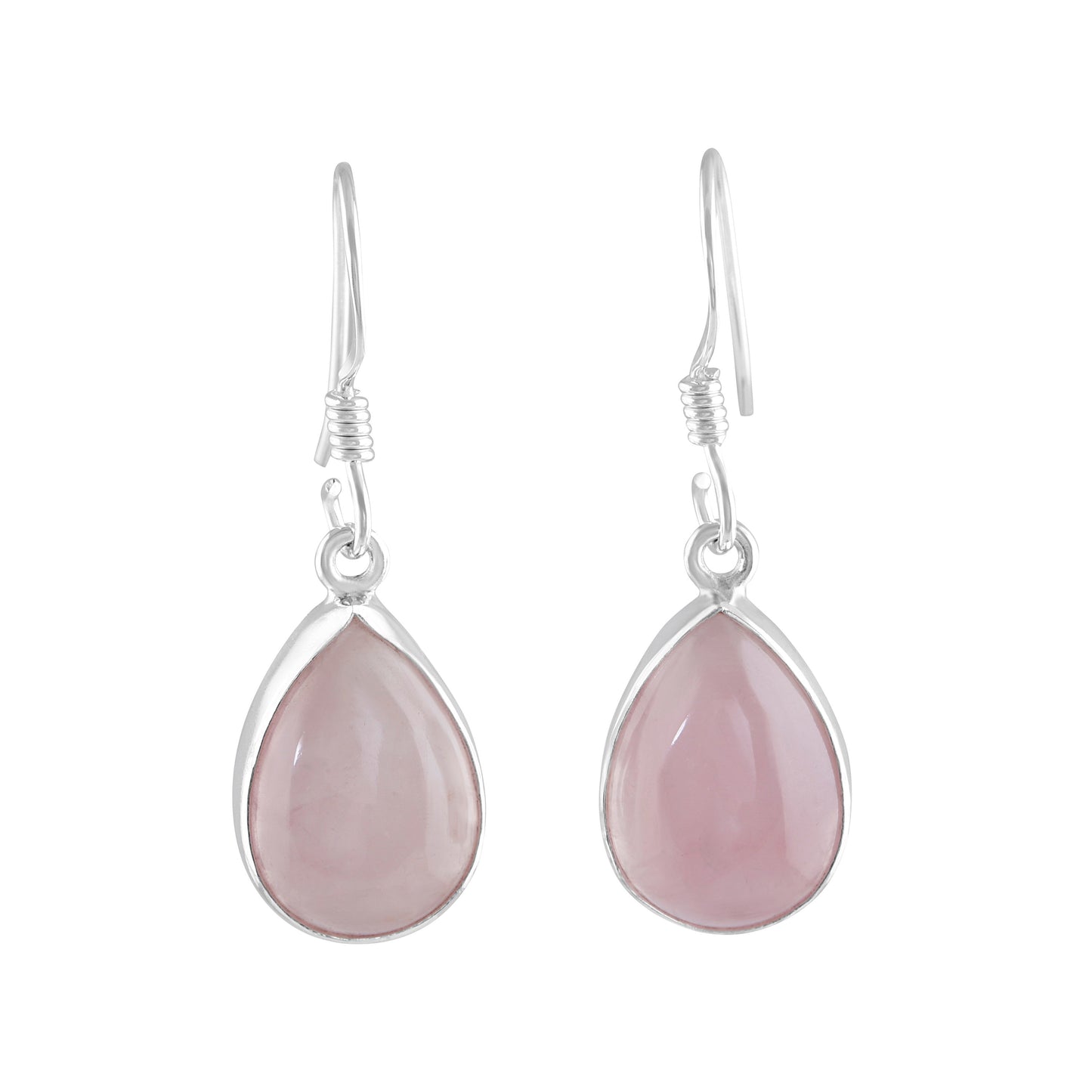 Teardrop/leaf/pear shaped Minimalist Rose Quartz 925 silver earrings, Simple pink earrings, Taurus zodiac January birthstone gift, Australia, Zorbajewellers